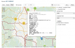 図5: 横手市避難場所CSV - Map